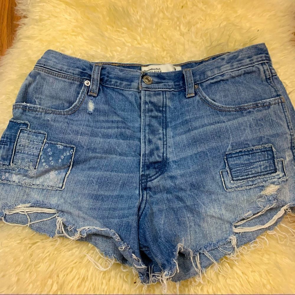 Abercrombie and Fitch high rise distressed shorts